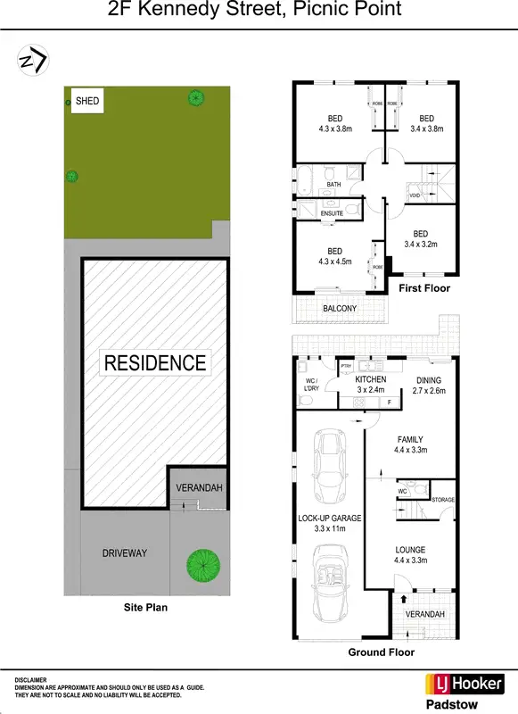 Floorplan of Homely semi-detached listing, 2F Kennedy Street, Panania NSW 2213