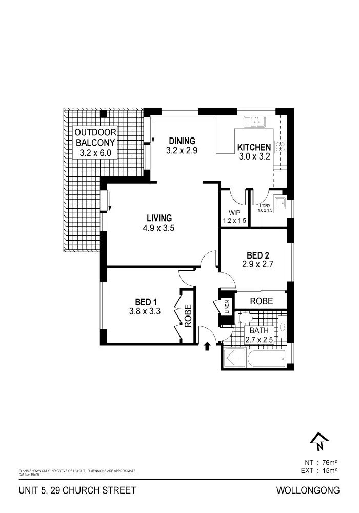 Floorplan of Homely unit listing, 5/29 Church Street, Wollongong NSW 2500