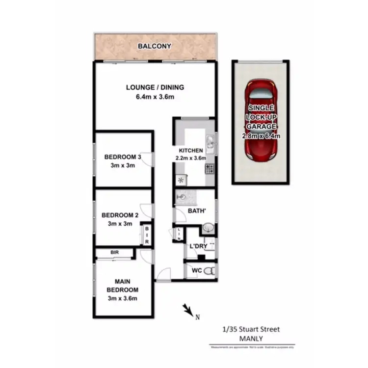 Floorplan of Homely apartment listing, 1/35 Stuart Street, Manly NSW 2095