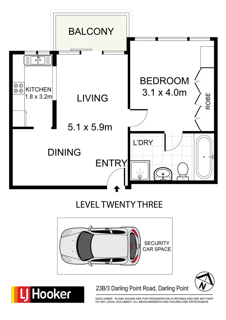 Floorplan of Homely apartment listing, 23B/3 Darling Point Road, Darling Point NSW 2027