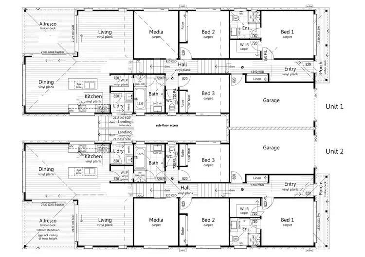 Floorplan of Homely semi-detached listing, 2/42 Liffey Avenue, Cumbalum NSW 2478