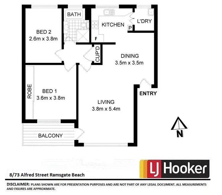 Floorplan of Homely unit listing, 8/73 Alfred Street, Ramsgate Beach NSW 2217
