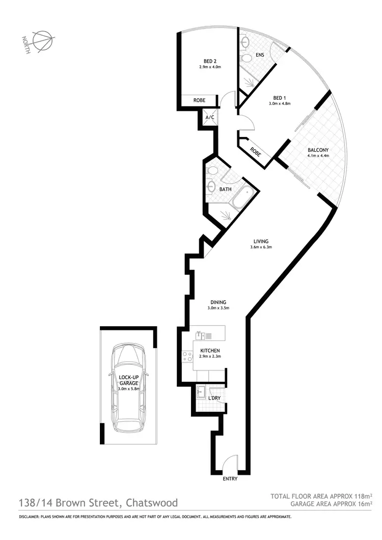 Floorplan of Homely apartment listing, 138/14 Brown Street, Chatswood NSW 2067