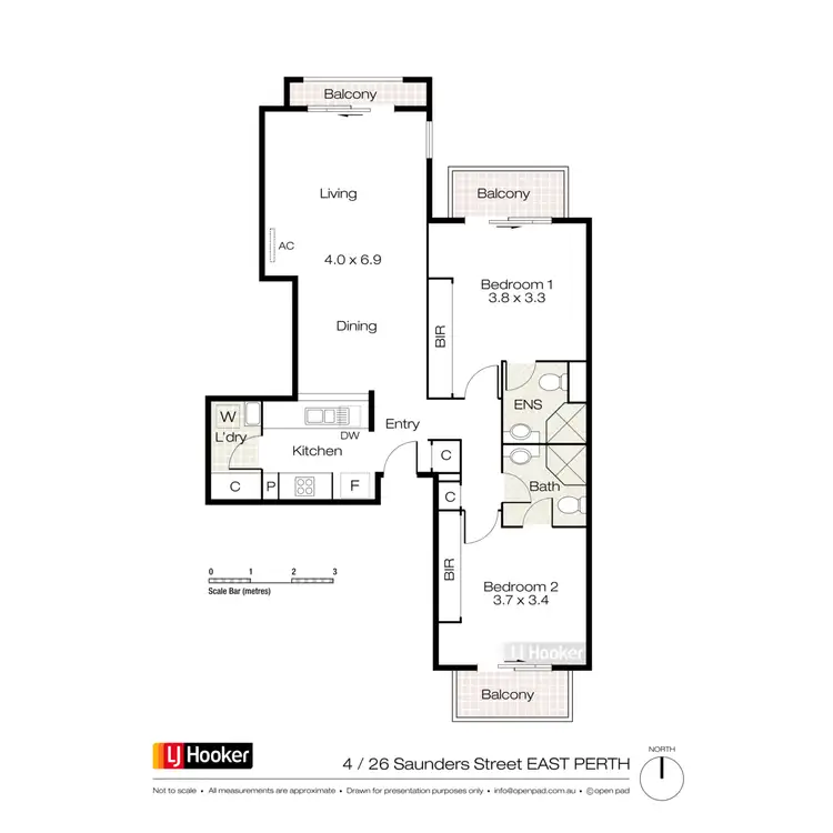 Floorplan of Homely apartment listing, 4/26 Saunders Street, East Perth WA 6004