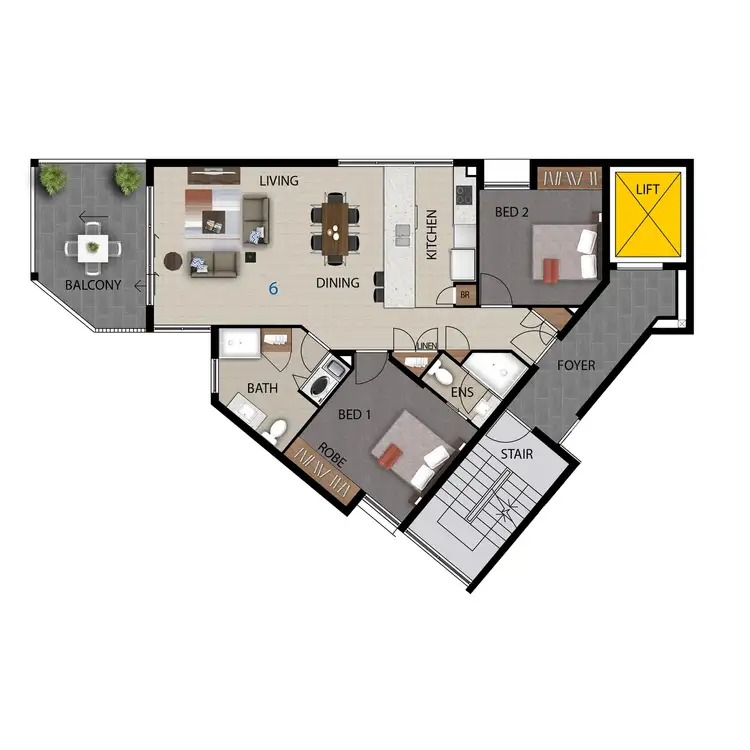 Floorplan of Homely apartment listing, 6/29 Indooroopilly Road, Taringa QLD 4068