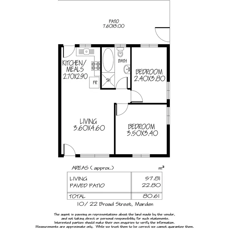 Floorplan of Homely unit listing, 10/22 Broad Street, Marden SA 5070