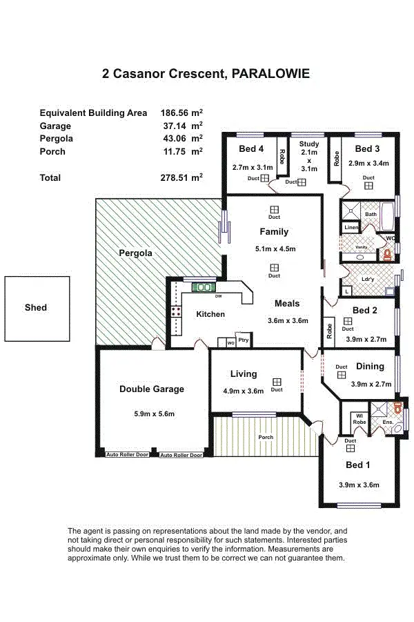 Floorplan of Homely house listing, 2 Casanor Crescent, Paralowie SA 5108