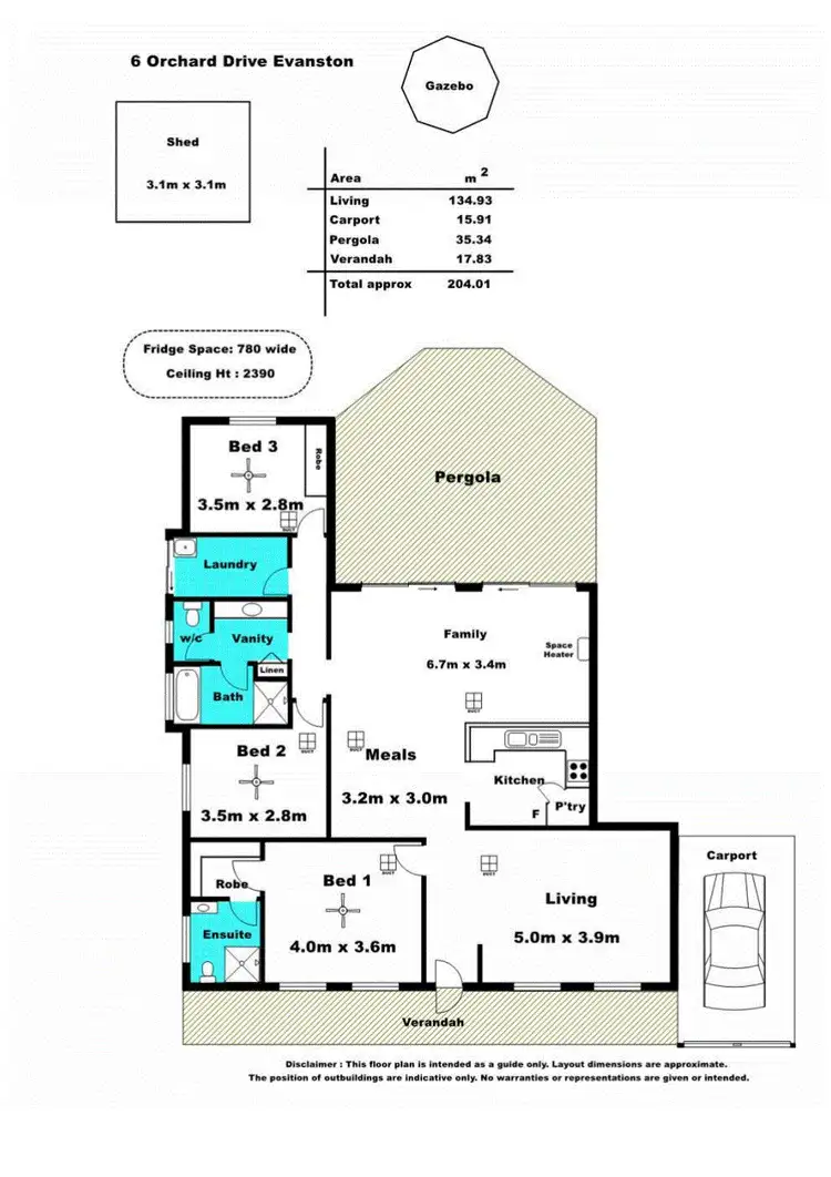 Floorplan of Homely house listing, 6 Orchard Drive, Evanston SA 5116