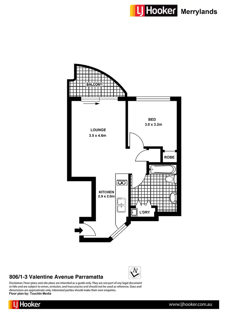 Floorplan of Homely apartment listing, 806/1 Valentine Avenue, Parramatta NSW 2150