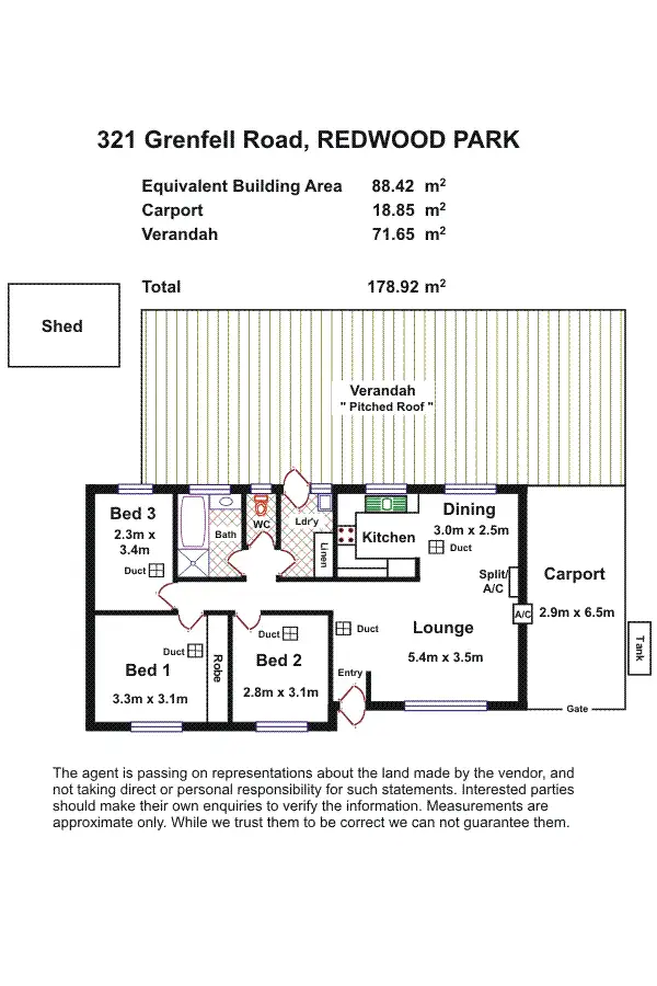 Floorplan of Homely house listing, 321 Grenfell Road, Redwood Park SA 5097