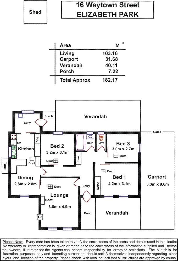 Floorplan of Homely house listing, 16 Waytown Street, Elizabeth Park SA 5113