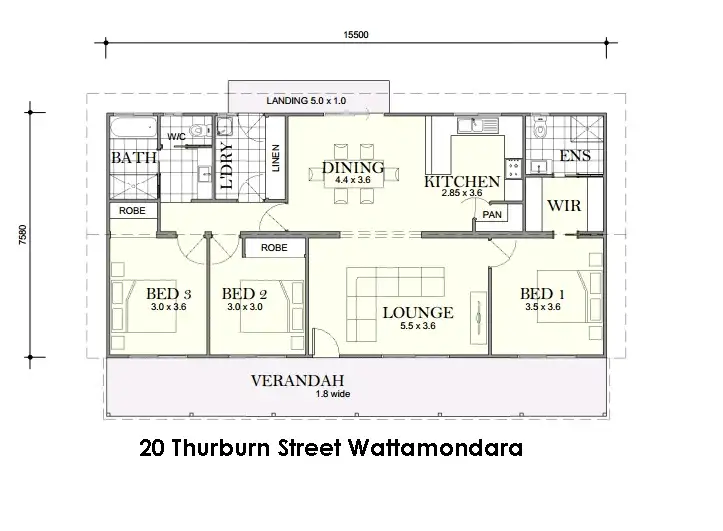 Floorplan of Homely house listing, 20 Thurburn Street, Cowra NSW 2794
