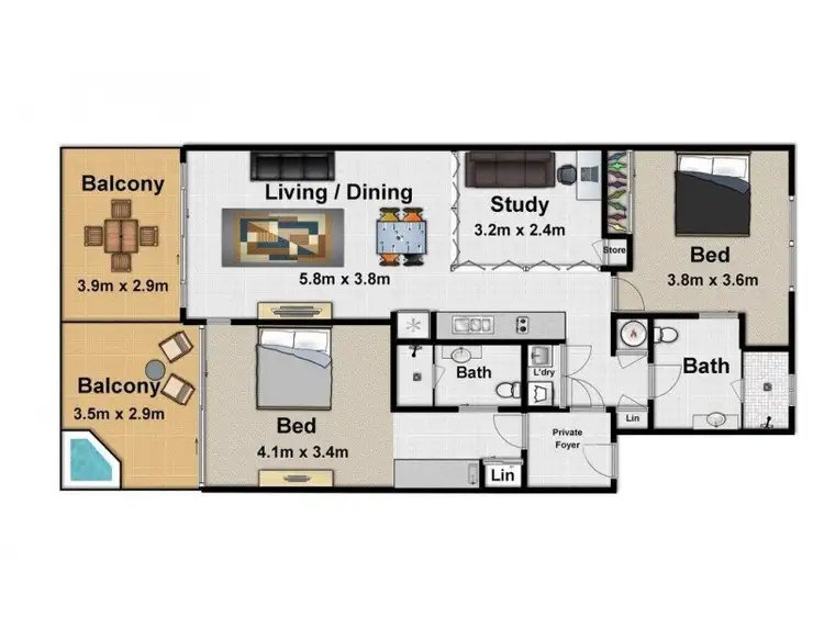 Floorplan of Homely unit listing, 86 Oaks Lagoons/2 Langley Road, Port Douglas QLD 4877