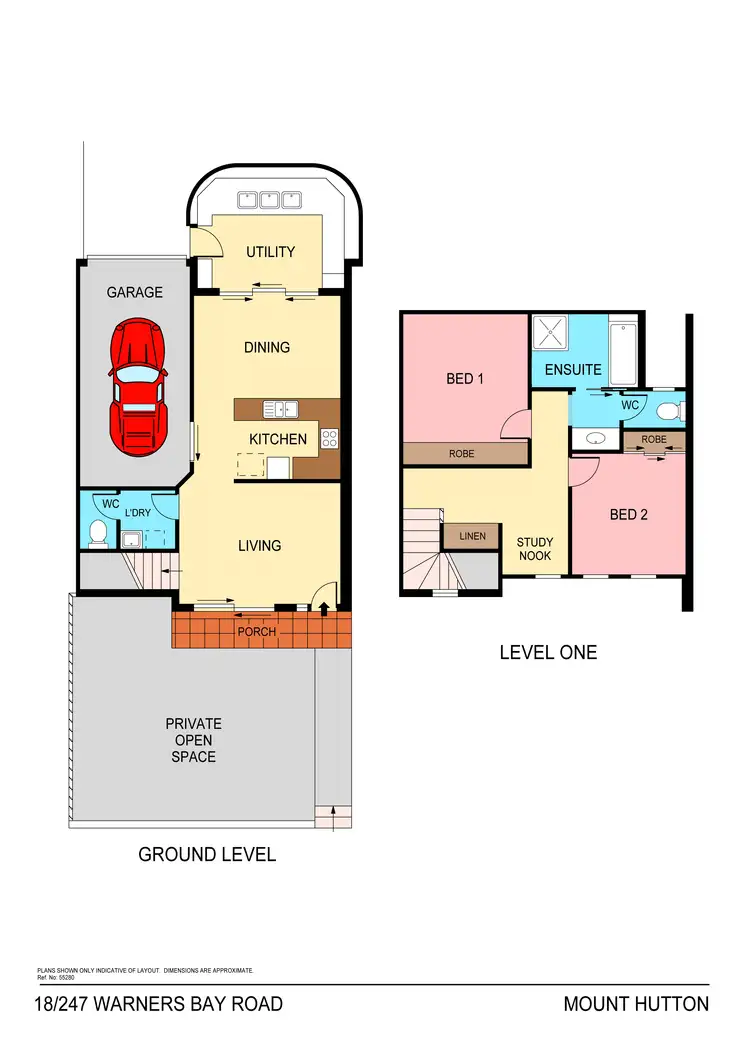 Floorplan of Homely townhouse listing, 18/247 Warners Bay Road, Mount Hutton NSW 2290