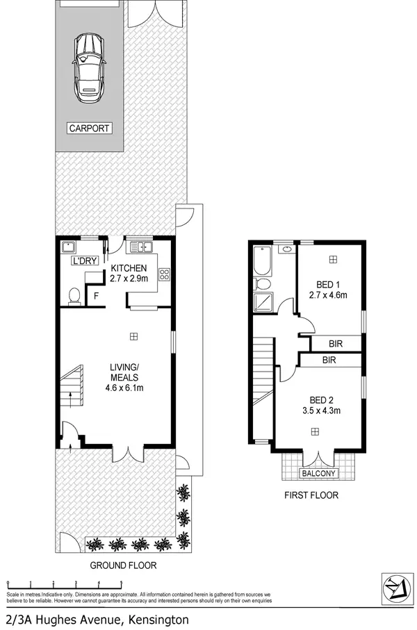 Floorplan of Homely townhouse listing, 2/3A Hughes Avenue, Kensington SA 5068