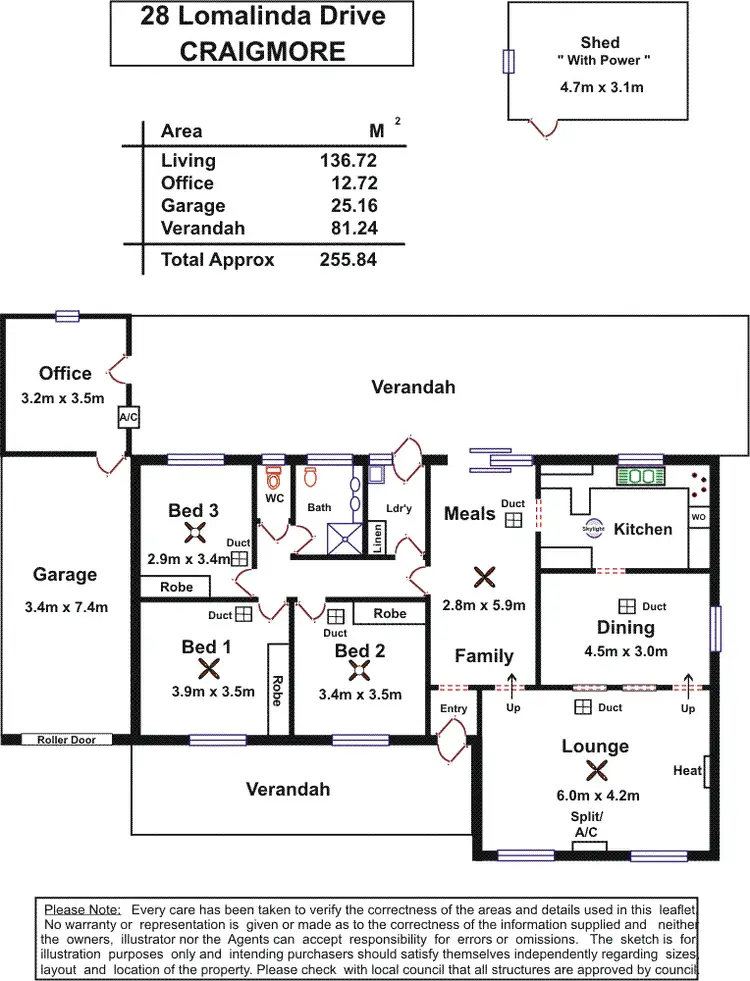 Floorplan of Homely house listing, 28 Lomalinda Drive, Craigmore SA 5114
