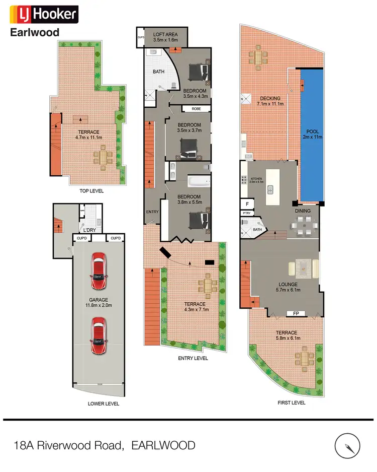 Floorplan of Homely semi-detached listing, 18A Riverview Road, Earlwood NSW 2206