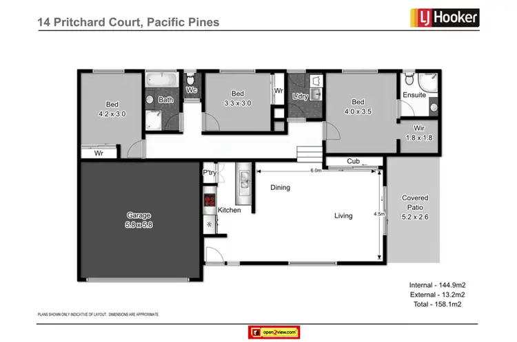Floorplan of Homely semi-detached listing, 14 Pritchard Court, Pacific Pines QLD 4211