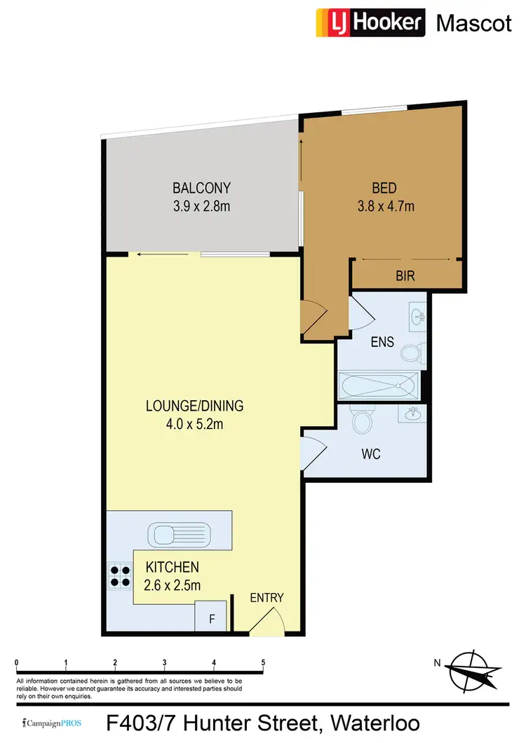 Floorplan of Homely apartment listing, F403/7 Hunter Street, Waterloo NSW 2017