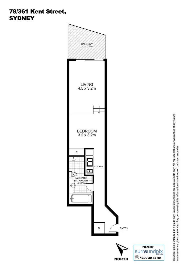 Floorplan of Homely apartment listing, 78/361 Kent St, Sydney NSW 2000