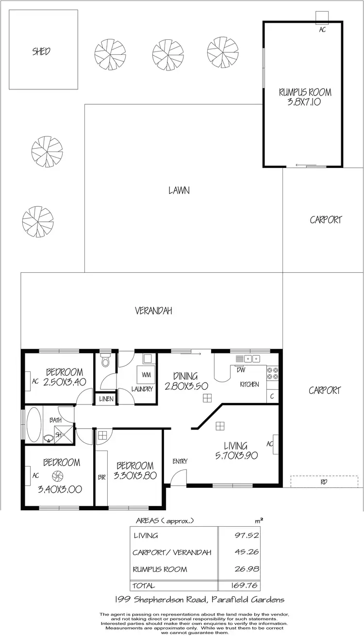 Floorplan of Homely house listing, 199 Shepherdson Road, Parafield Gardens SA 5107