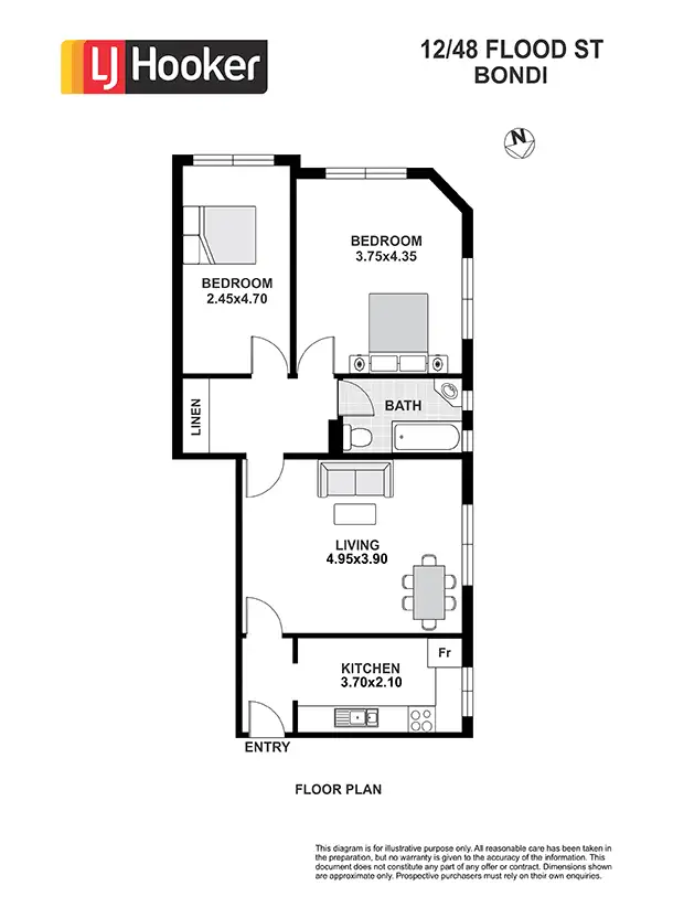 Floorplan of Homely apartment listing, 12/48 Flood Street, Bondi NSW 2026