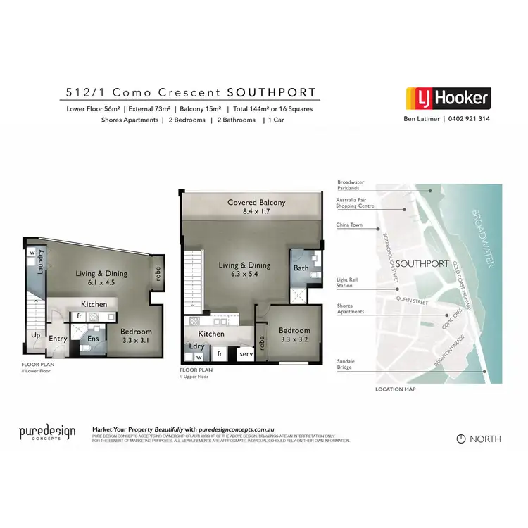 Floorplan of Homely unit listing, 1 Como Crescent, Southport QLD 4215