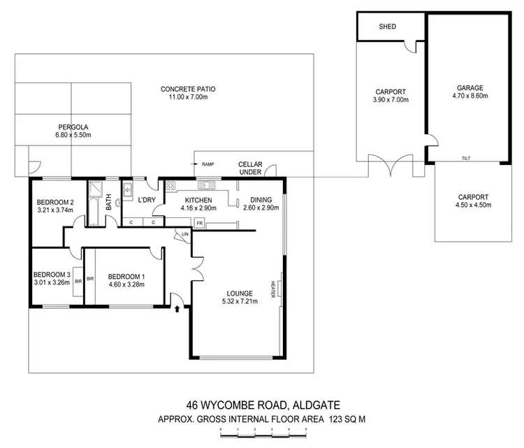 Floorplan of Homely house listing, 46 Wycombe Road, Aldgate SA 5154
