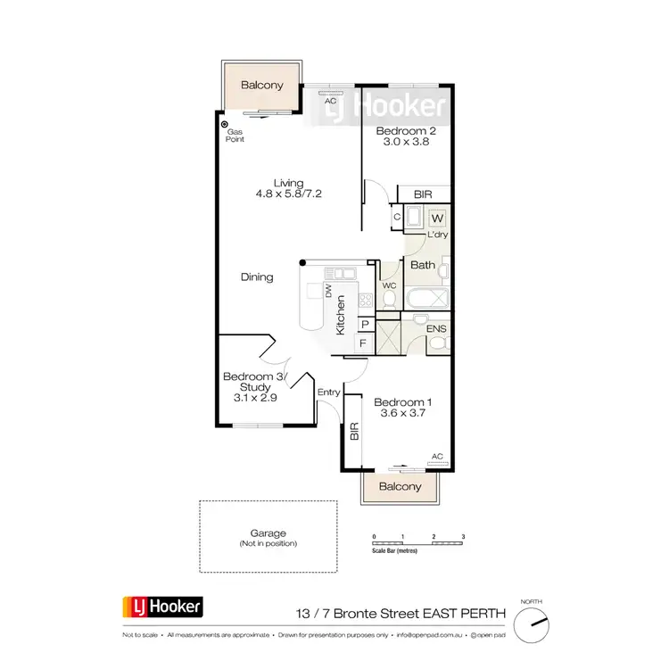 Floorplan of Homely apartment listing, 13/7 Bronte Street, East Perth WA 6004