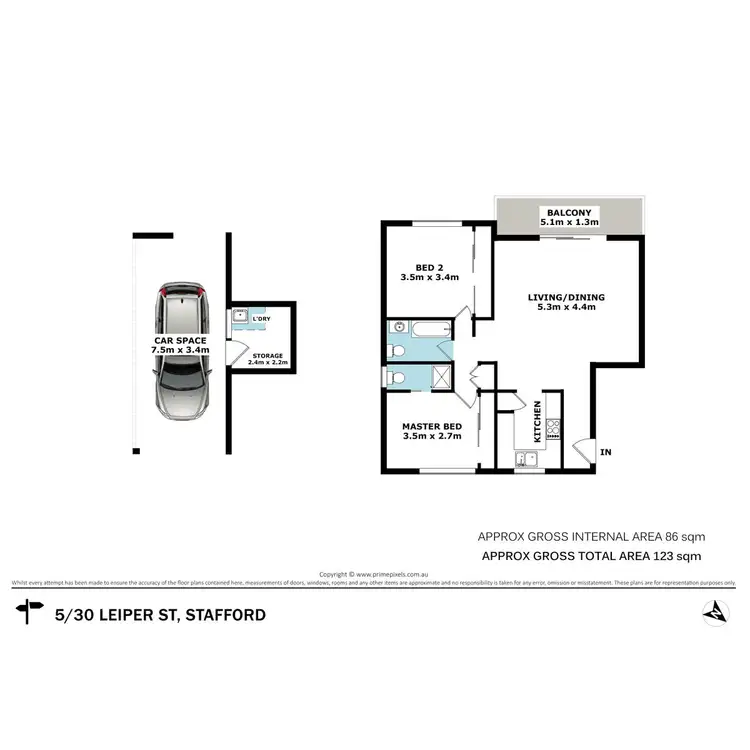 Floorplan of Homely unit listing, 5/30 Leiper Street, Stafford QLD 4053