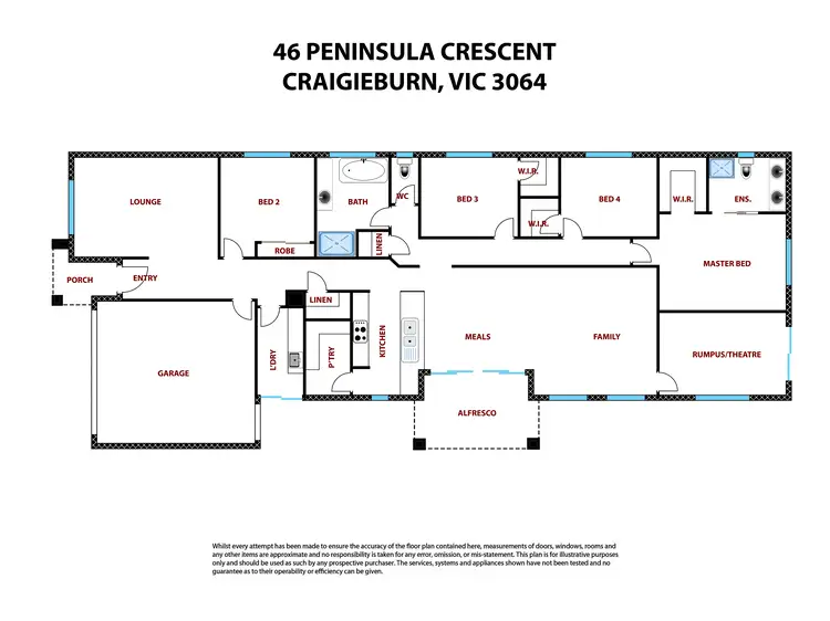 Floorplan of Homely house listing, 46 Peninsula Crescent, Craigieburn VIC 3064