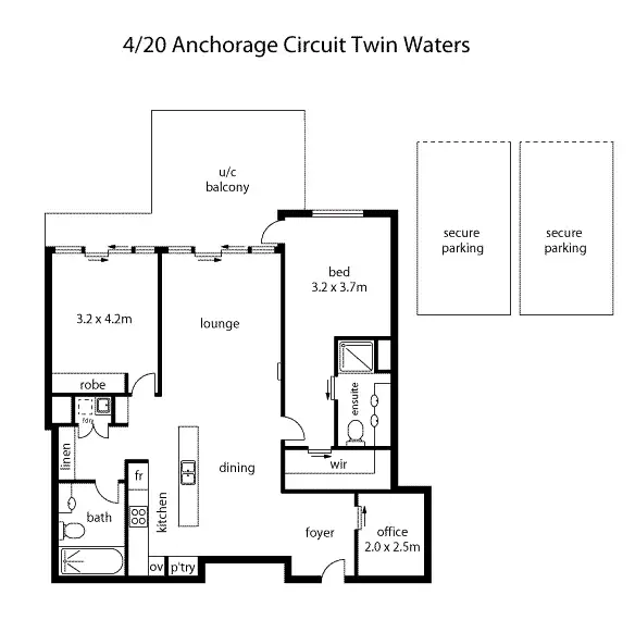 Floorplan of Homely unit listing, 4/20 Anchorage Circuit, Twin Waters QLD 4564