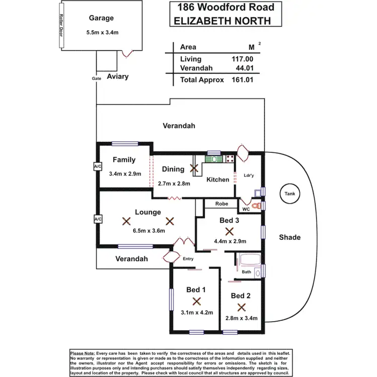 Floorplan of Homely house listing, 186 Woodford Road, Elizabeth North SA 5113