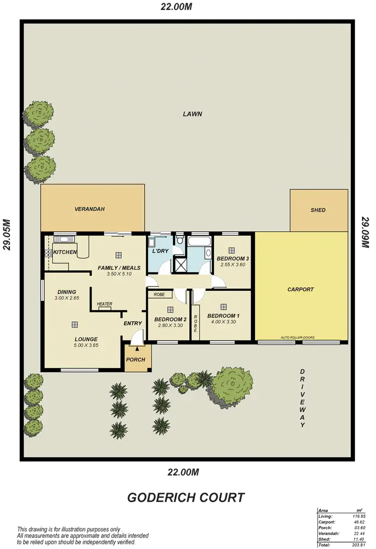 Floorplan of Homely house listing, 3 Goderich Court, Surrey Downs SA 5126