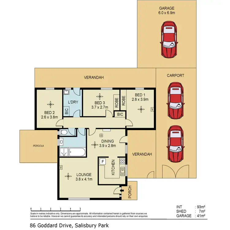 Floorplan of Homely house listing, 86 Goddard Drive, Salisbury Park SA 5109