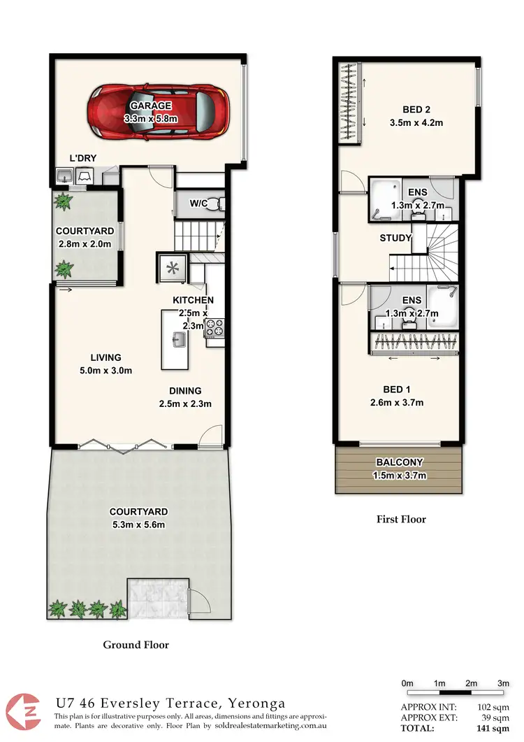 Floorplan of Homely townhouse listing, 7/46 Eversley Terrace, Yeronga QLD 4104