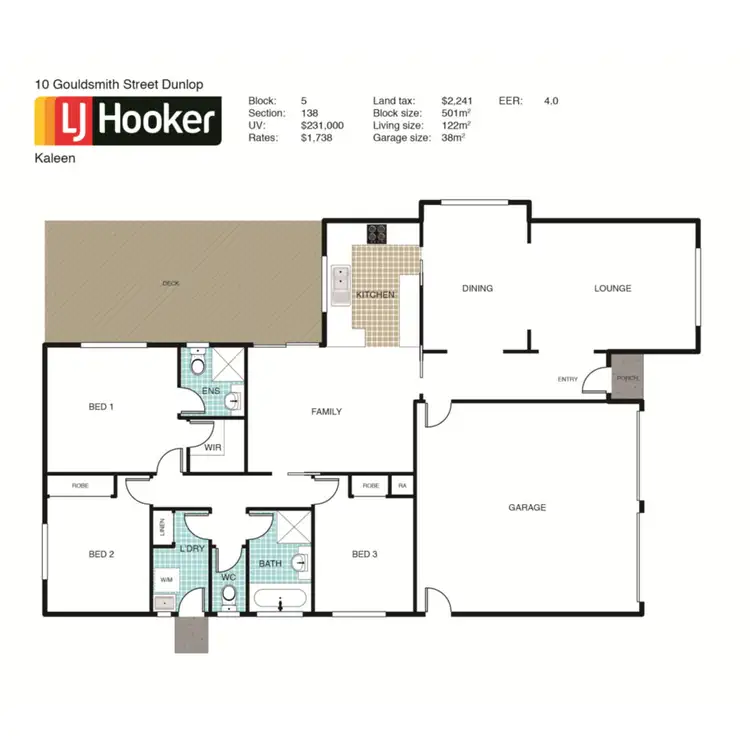 Floorplan of Homely house listing, 10 Gouldsmith Street, Dunlop ACT 2615