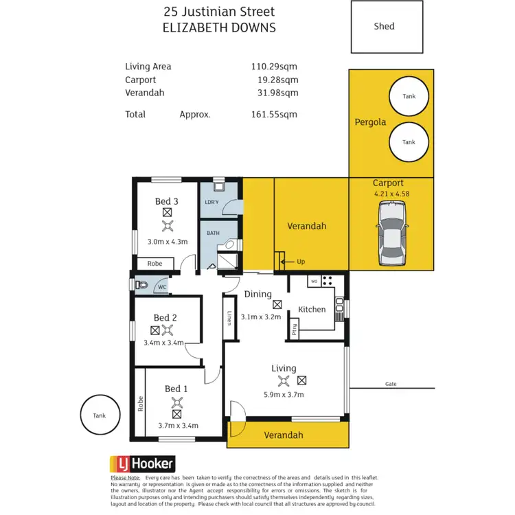 Floorplan of Homely house listing, 25 Justinian Street, Elizabeth Downs SA 5113