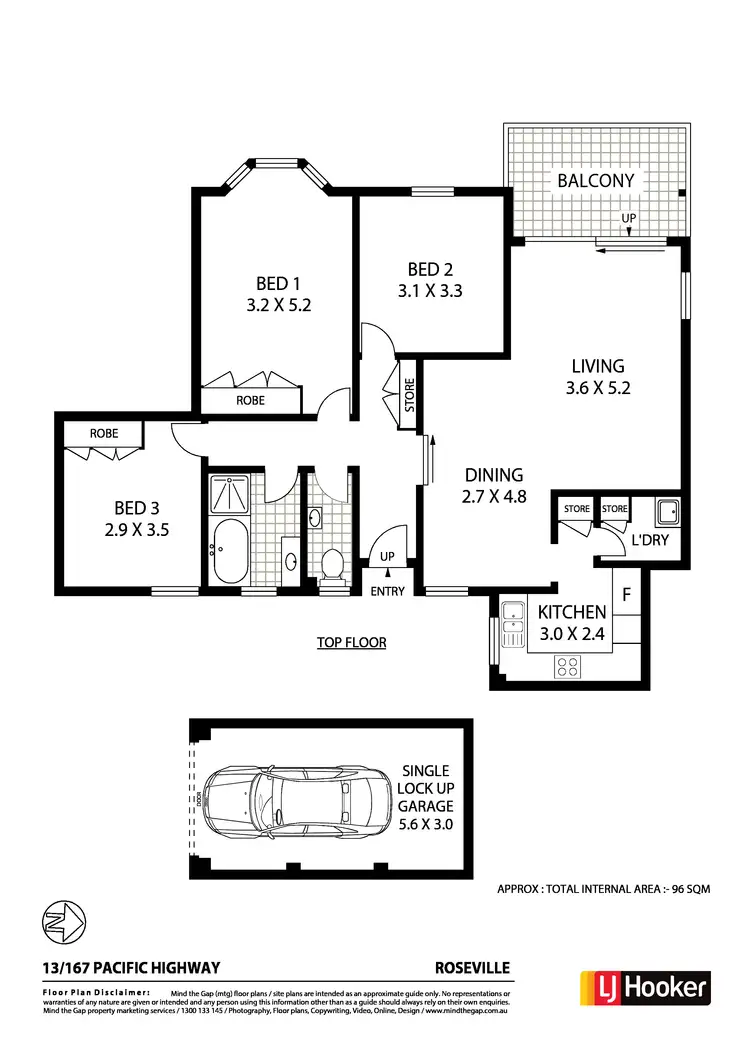 Floorplan of Homely apartment listing, 13/167 Pacific Highway, Roseville NSW 2069