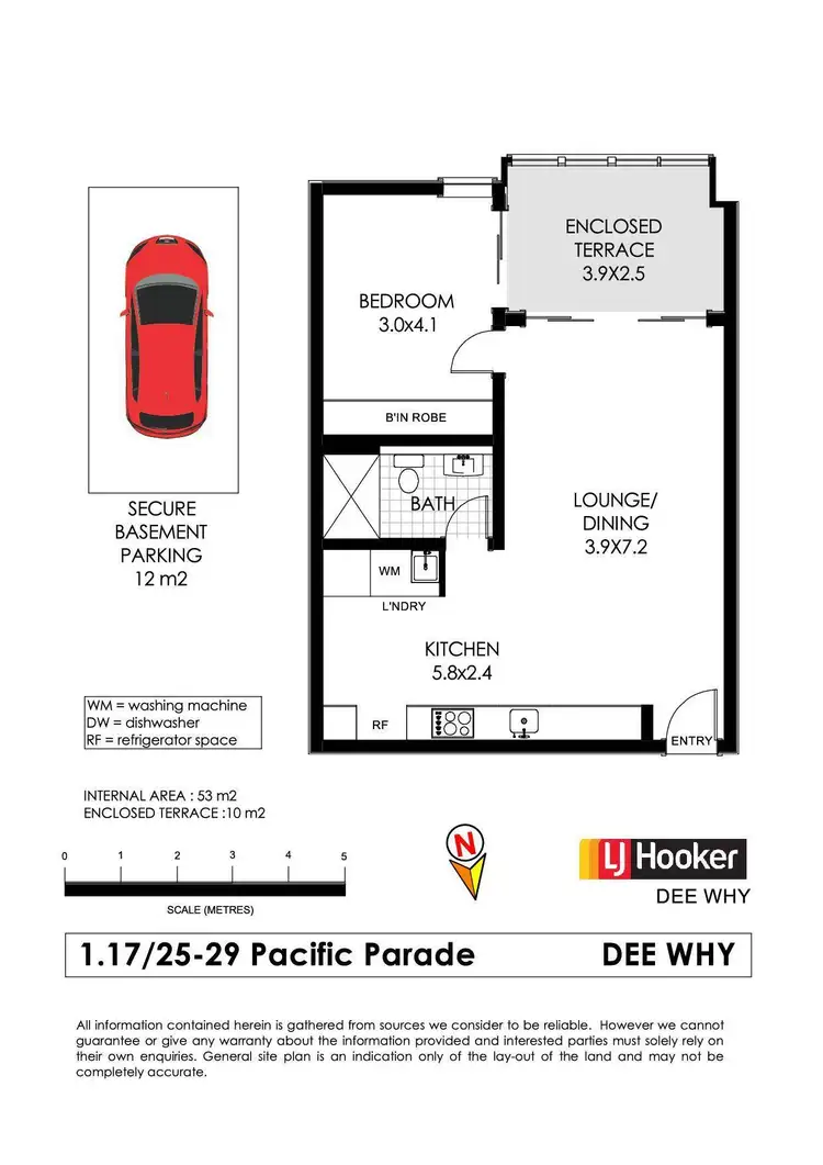 Floorplan of Homely apartment listing, 1.17/25-29 Pacific Parade, Dee Why NSW 2099