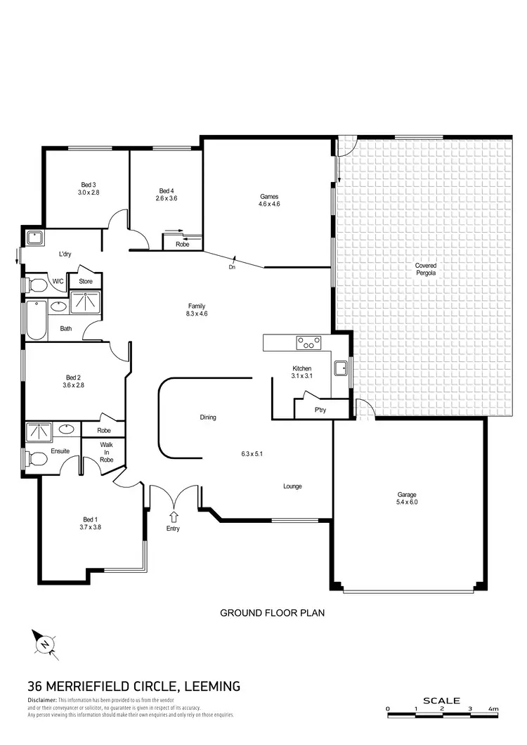Floorplan of Homely house listing, 36 Merrifield Circle, Leeming WA 6149