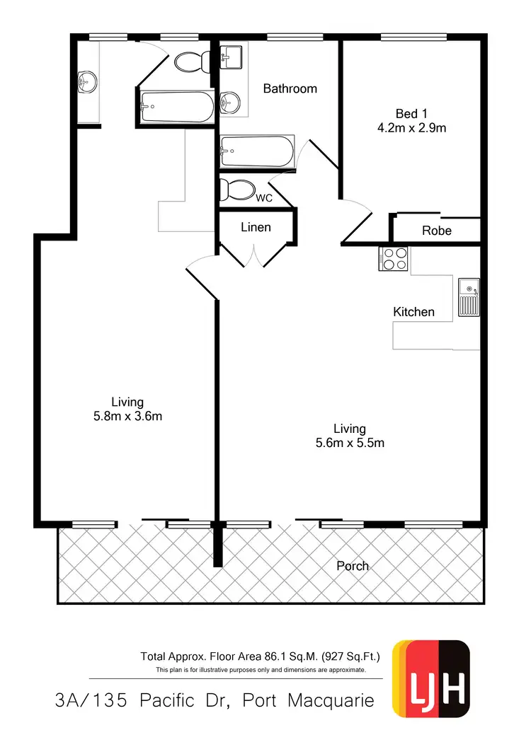 Floorplan of Homely unit listing, 3/134 Pacific Drive, Port Macquarie NSW 2444