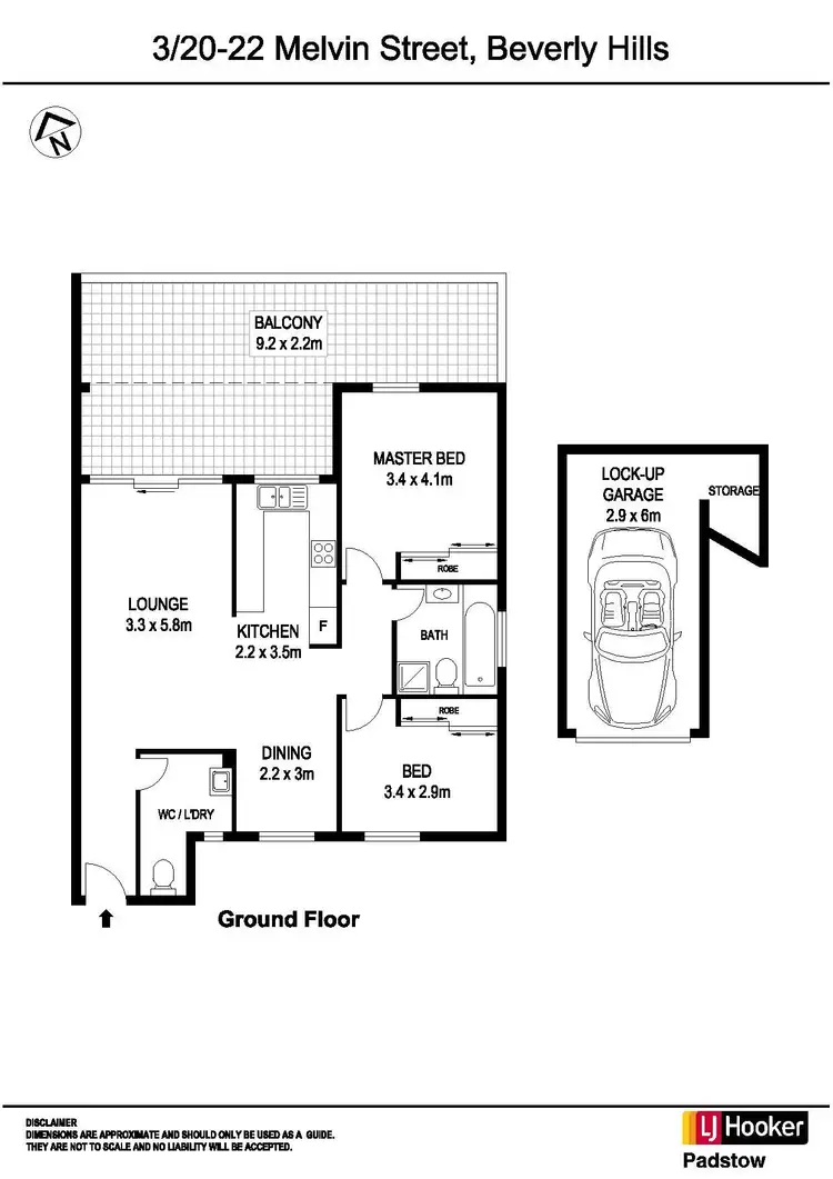Floorplan of Homely unit listing, 3/20-22 Melvin Street, Beverly Hills NSW 2209