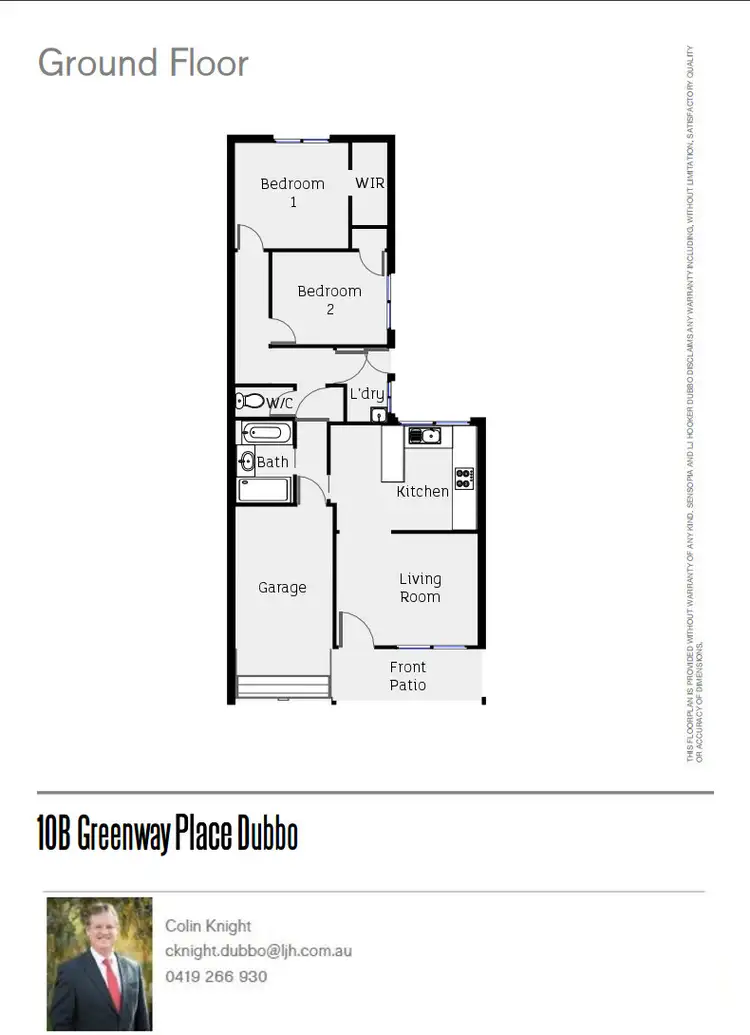 Floorplan of Homely semi-detached listing, 10B Greenway Place, Dubbo NSW 2830
