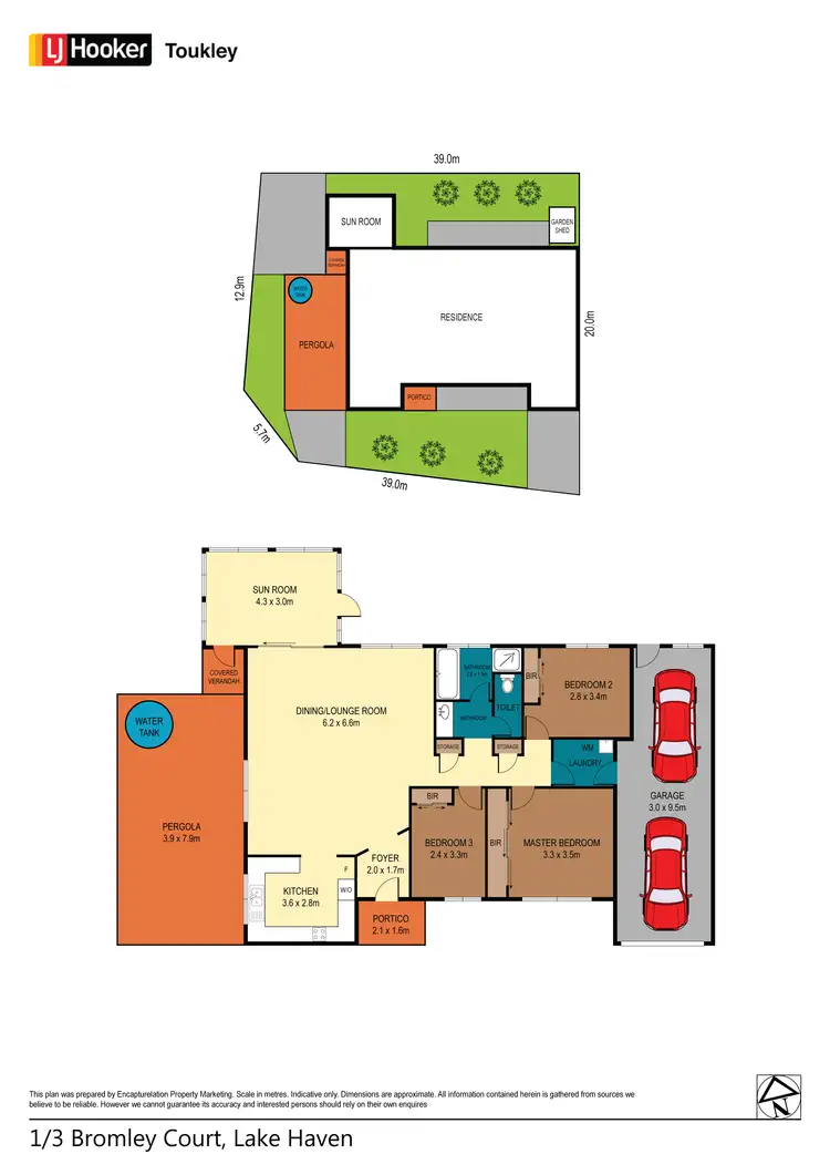 Floorplan of Homely semi-detached listing, 1/3 Bromley Court, Lake Haven NSW 2263
