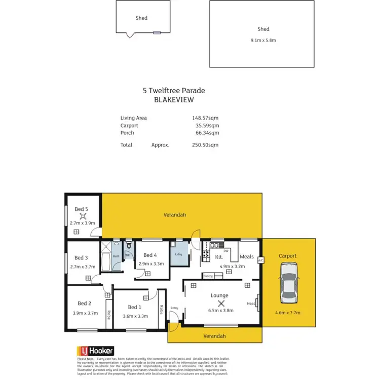 Floorplan of Homely house listing, 5 Twelftree Parade, Blakeview SA 5114