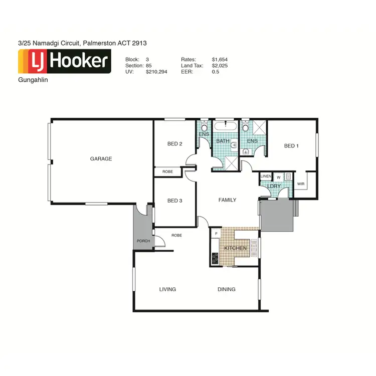 Floorplan of Homely townhouse listing, 3/25 Namadgi Circuit, Palmerston ACT 2913