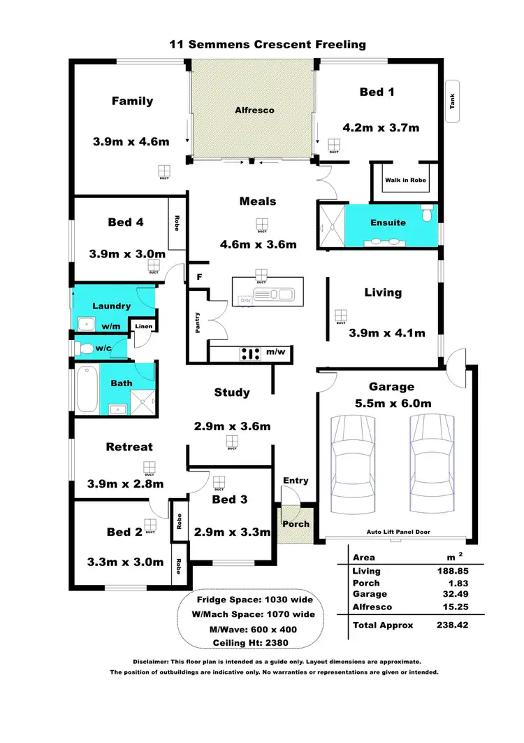 Floorplan of Homely house listing, 11 Semmens Crescent, Freeling SA 5372