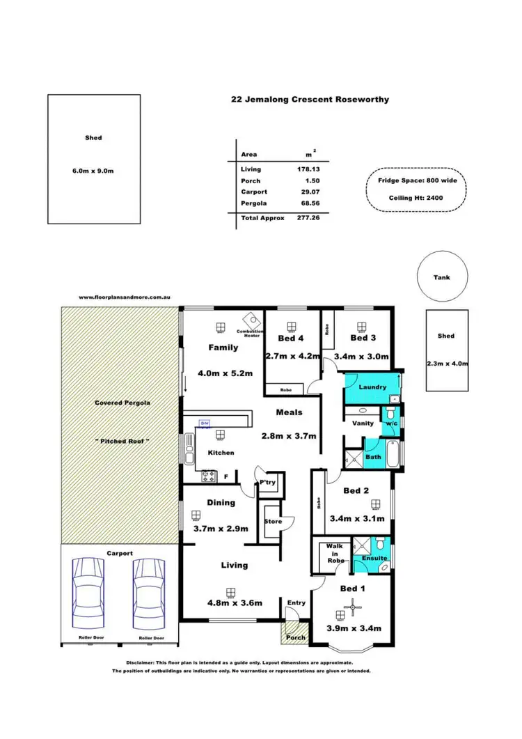 Floorplan of Homely house listing, 22 Jemalong Crescent, Roseworthy SA 5371