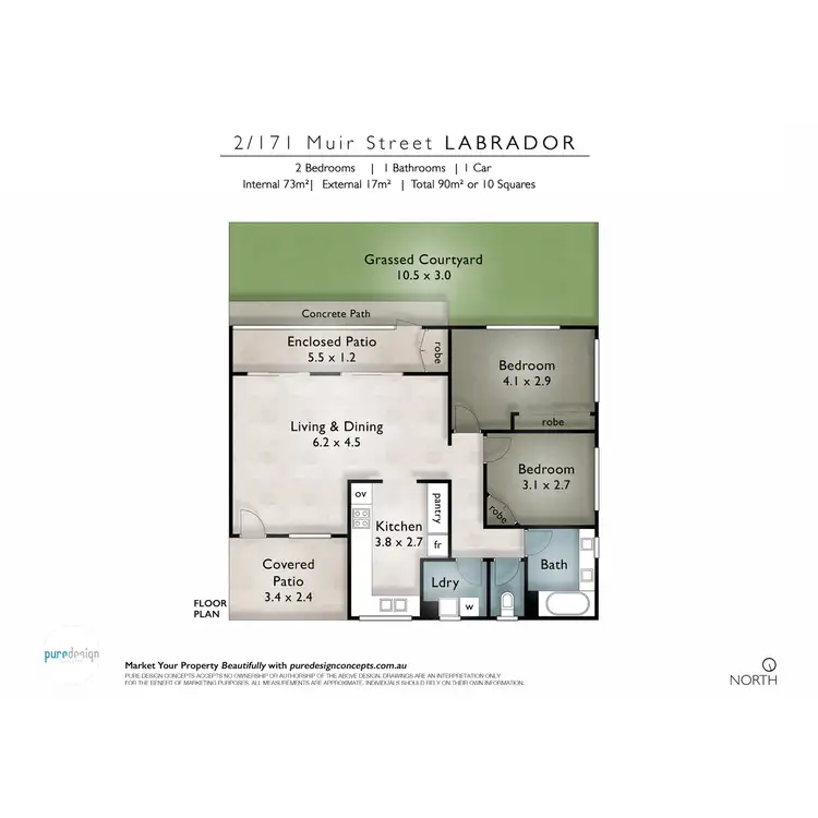 Floorplan of Homely unit listing, 2/171 Muir Street, Labrador QLD 4215